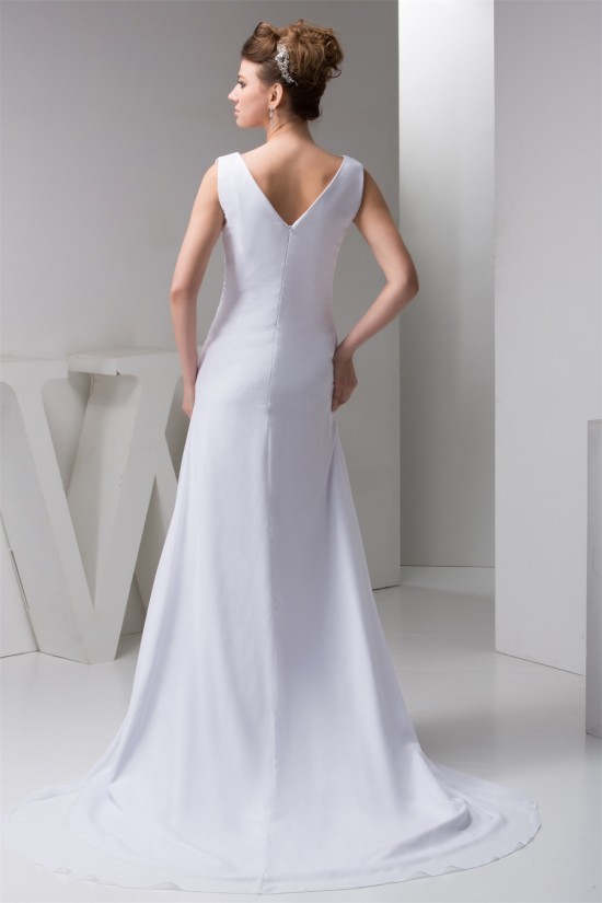 Fantastic A-Line Sleeveless Chiffon Silk like Satin Wedding Dresses 2030681 Fantastic A-Line Sleeveless Chiffon Silk like Satin Wedding Dresses 2030681