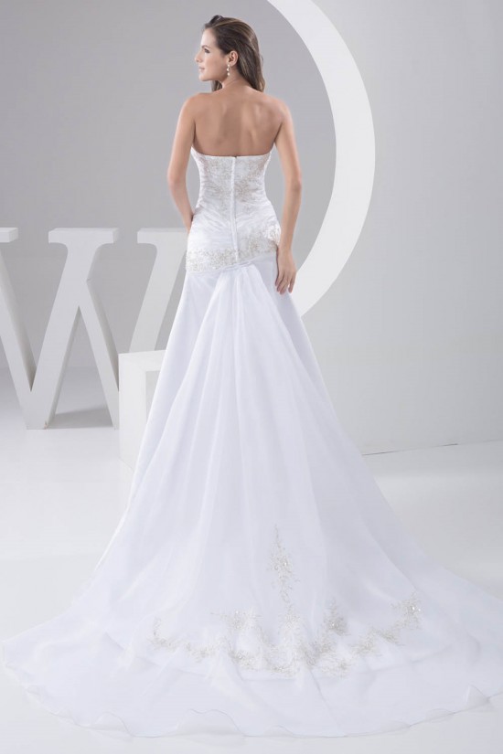 Fantastic A-Line Soft Sweetheart Satin Sleeveless Lace Wedding Dresses 2030684 Fantastic A-Line Soft Sweetheart Satin Sleeveless Lace Wedding Dresses 2030684