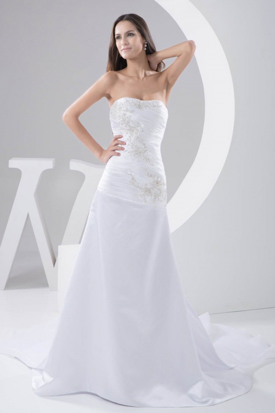 Fantastic A-Line Soft Sweetheart Satin Sleeveless Lace Wedding Dresses 2030684 Fantastic A-Line Soft Sweetheart Satin Sleeveless Lace Wedding Dresses 2030684