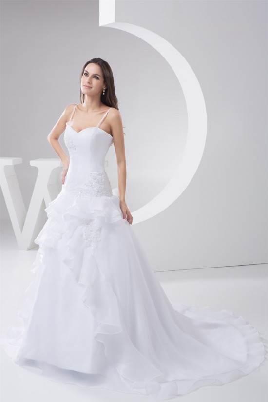 Fantastic A-Line Spaghetti Straps Sleeveless Satin Wedding Dresses 2030685 Fantastic A-Line Spaghetti Straps Sleeveless Satin Wedding Dresses 2030685