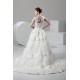 Fantastic Satin Organza A-Line Scoop Wedding Dresses 2030688