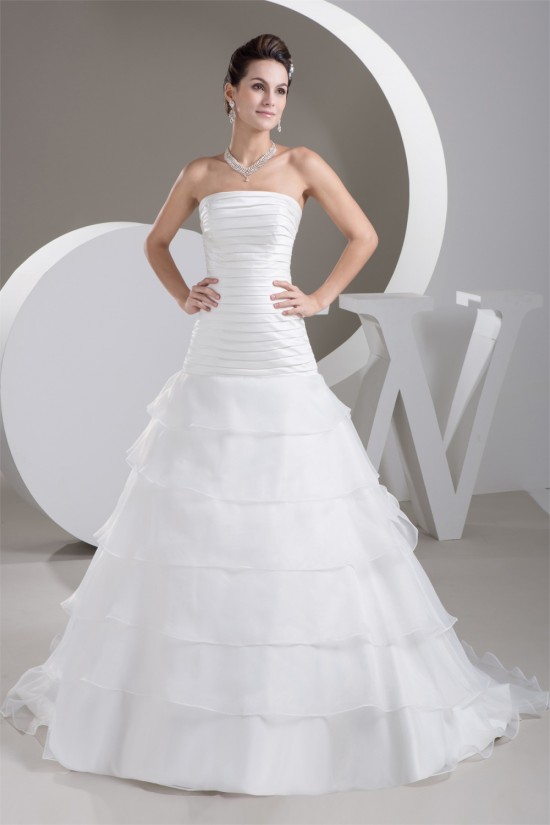 A-Line Satin Sleeveless Strapless Sweet Wedding Dresses 2030697 A-Line Satin Sleeveless Strapless Sweet Wedding Dresses 2030697