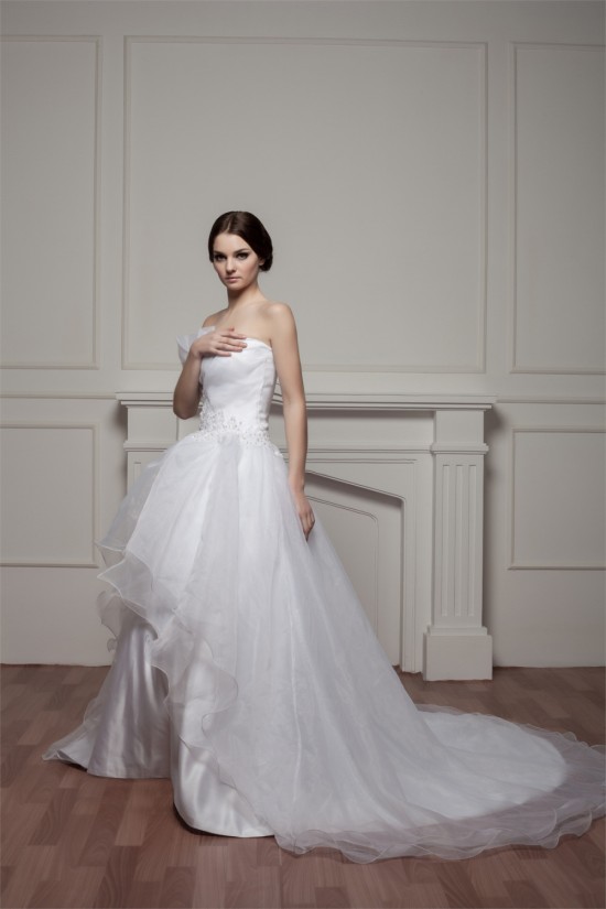 Aashionable A-Line Strapless Satin Sleeveless Sweet Wedding Dresses 2030701 Aashionable A-Line Strapless Satin Sleeveless Sweet Wedding Dresses 2030701
