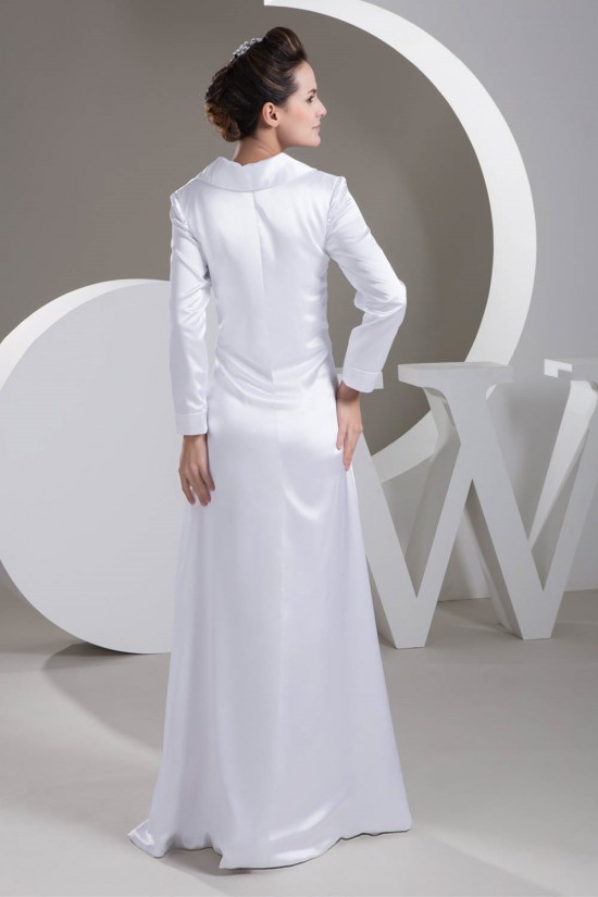 Floor-Length A-Line V-Neck Covered Buttons Wedding Dresses 2030710 Floor-Length A-Line V-Neck Covered Buttons Wedding Dresses 2030710