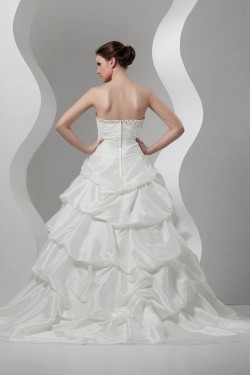 Ball Gown Sweetheart Sleeveless Lace Taffeta Wedding Dresses 2030713
