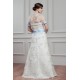 Satin Lace A-Line Short Sleeve Floor-Length Wedding Dresses with A Lace Jacket 2030714 Satin Lace A-Line Short Sleeve Floor-Length Wedding Dresses with A Lace Jacket 2030714