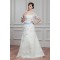Satin Lace A-Line Short Sleeve Floor-Length Wedding Dresses with A Lace Jacket 2030714