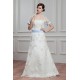 Satin Lace A-Line Short Sleeve Floor-Length Wedding Dresses with A Lace Jacket 2030714 Satin Lace A-Line Short Sleeve Floor-Length Wedding Dresses with A Lace Jacket 2030714