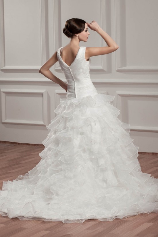 A-Line Sleeveless V-Neck Chapel Train Wedding Dresses 2030722 A-Line Sleeveless V-Neck Chapel Train Wedding Dresses 2030722