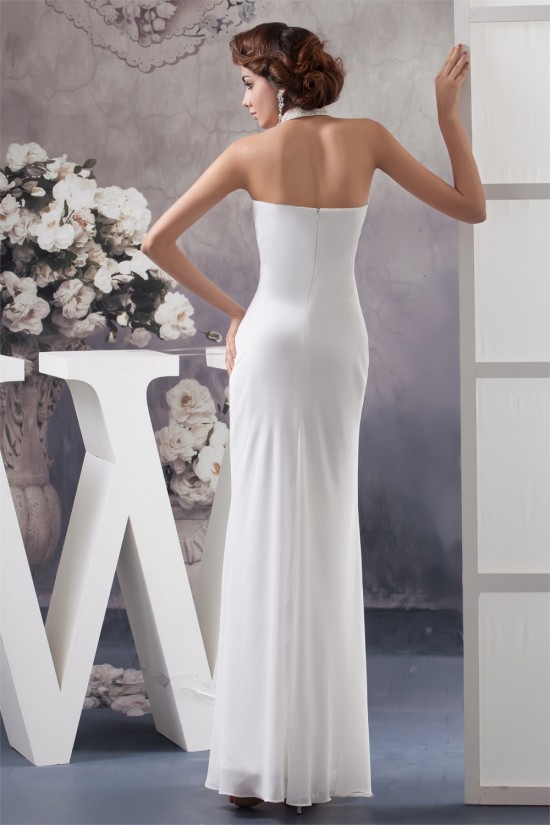 Sheath/Column Halter Beaded Chiffon Wedding Dresses 2030736 Sheath/Column Halter Beaded Chiffon Wedding Dresses 2030736