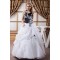 Ball Gown Halter Floor-Length Black White Beading Wedding Dresses 2030737