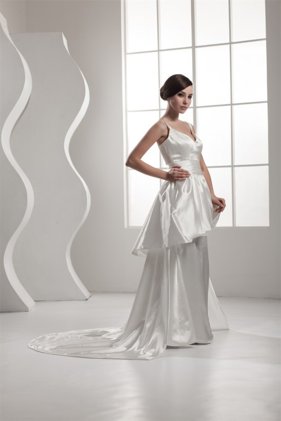 A-Line Spaghetti Strap V-Neck Satin Sweet Wedding Dresses 2030743 A-Line Spaghetti Strap V-Neck Satin Sweet Wedding Dresses 2030743