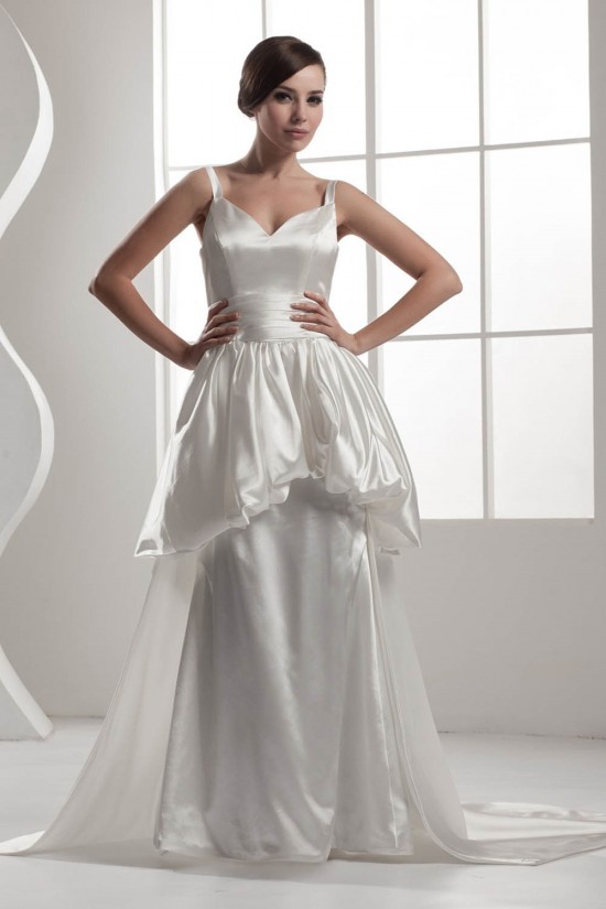 A-Line Spaghetti Strap V-Neck Satin Sweet Wedding Dresses 2030743 A-Line Spaghetti Strap V-Neck Satin Sweet Wedding Dresses 2030743