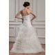A-Line Satin Taffeta Lace Sleeveless Sweet Wedding Dresses 2030747