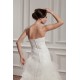 A-Line Satin Taffeta Lace Sleeveless Sweet Wedding Dresses 2030747