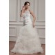 A-Line Satin Taffeta Lace Sleeveless Sweet Wedding Dresses 2030747