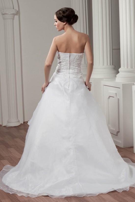 Hot Sale Strapless Sleeveless Satin A-Line Sweet Wedding Dresses 2030752 Hot Sale Strapless Sleeveless Satin A-Line Sweet Wedding Dresses 2030752