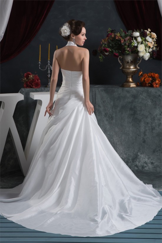 Latest Design Satin Taffeta A-Line Sleeveless Halter Sweet Wedding Dresses 2030760 Latest Design Satin Taffeta A-Line Sleeveless Halter Sweet Wedding Dresses 2030760