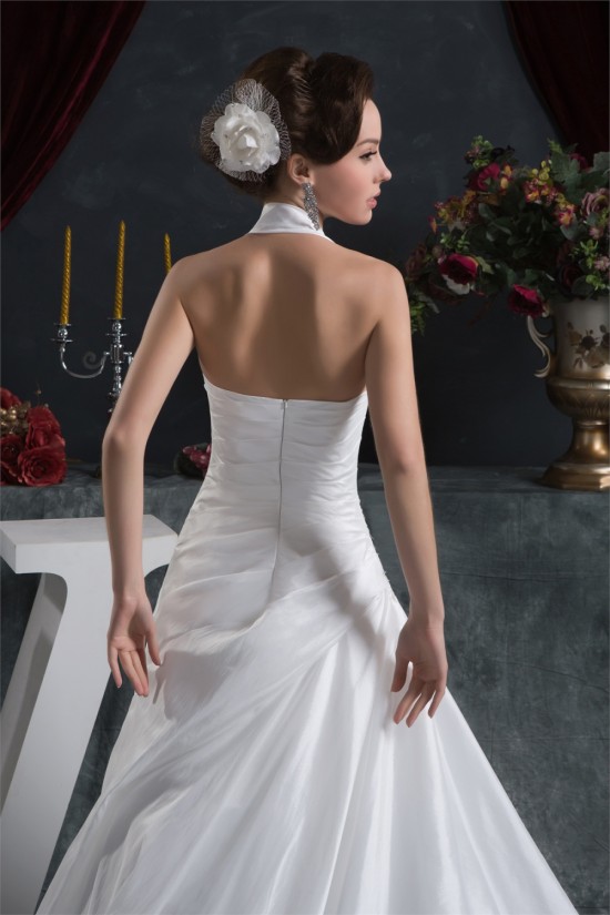 Latest Design Satin Taffeta A-Line Sleeveless Halter Sweet Wedding Dresses 2030760 Latest Design Satin Taffeta A-Line Sleeveless Halter Sweet Wedding Dresses 2030760