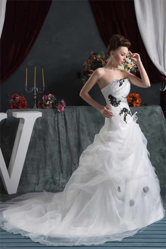 Latest Design Strapless Sleeveless A-Line Wedding Dresses 2030764