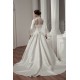 Long Sleeve Satin Fine Netting A-Line Portrait High Neck Wedding Dresses 2030766 Long Sleeve Satin Fine Netting A-Line Portrait High Neck Wedding Dresses 2030766