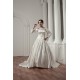 Long Sleeve Satin Fine Netting A-Line Portrait High Neck Wedding Dresses 2030766 Long Sleeve Satin Fine Netting A-Line Portrait High Neck Wedding Dresses 2030766
