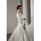 Long Sleeve Satin Fine Netting A-Line Portrait High Neck Wedding Dresses 2030766 Long Sleeve Satin Fine Netting A-Line Portrait High Neck Wedding Dresses 2030766