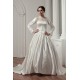 Long Sleeve Satin Fine Netting A-Line Portrait High Neck Wedding Dresses 2030766 Long Sleeve Satin Fine Netting A-Line Portrait High Neck Wedding Dresses 2030766