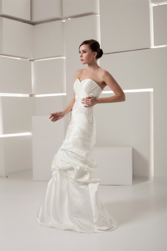 Mermaid/Trumpet Sweetheart Satin Taffeta Floor-Length Wedding Dresses 2030776 Mermaid/Trumpet Sweetheart Satin Taffeta Floor-Length Wedding Dresses 2030776