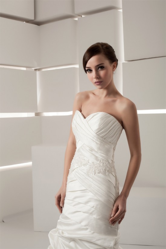 Mermaid/Trumpet Sweetheart Satin Taffeta Floor-Length Wedding Dresses 2030776 Mermaid/Trumpet Sweetheart Satin Taffeta Floor-Length Wedding Dresses 2030776