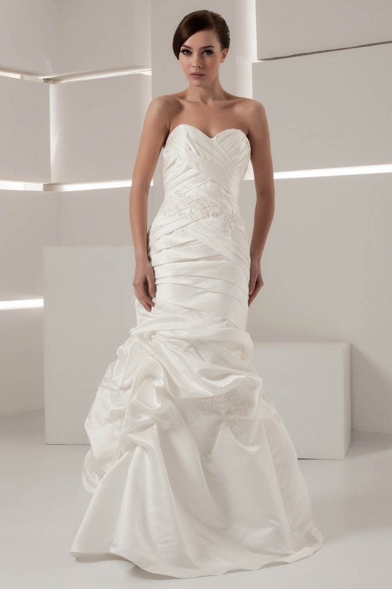 Mermaid/Trumpet Sweetheart Satin Taffeta Floor-Length Wedding Dresses 2030776 Mermaid/Trumpet Sweetheart Satin Taffeta Floor-Length Wedding Dresses 2030776