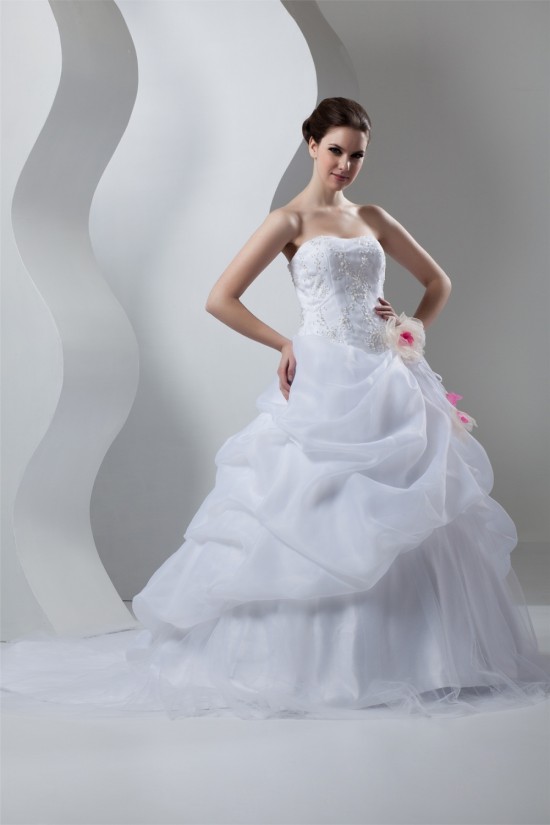 Ball Gown Sleeveless Sweetheart Satin Organza Wedding Dresses 2030788 Ball Gown Sleeveless Sweetheart Satin Organza Wedding Dresses 2030788