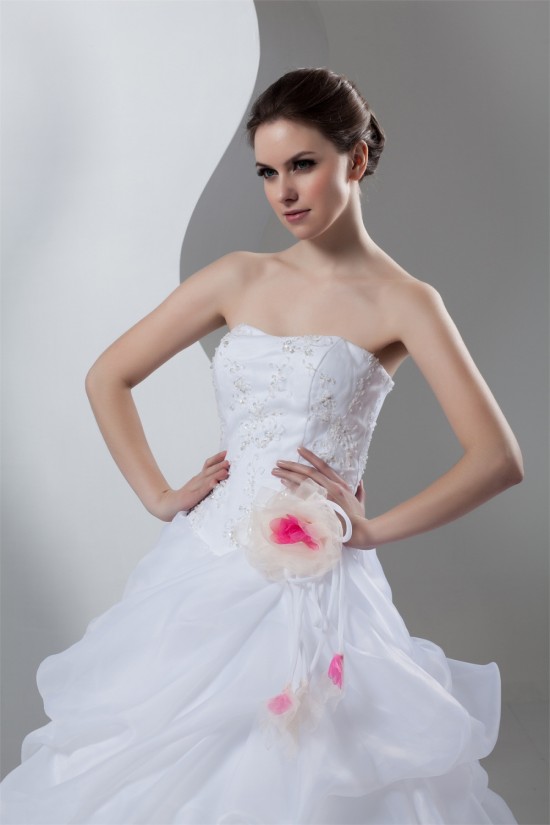 Ball Gown Sleeveless Sweetheart Satin Organza Wedding Dresses 2030788 Ball Gown Sleeveless Sweetheart Satin Organza Wedding Dresses 2030788