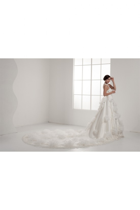 New Design High-Neck Satin Lace A-Line Sleeveless Sweet Wedding Dresses 2030792 New Design High-Neck Satin Lace A-Line Sleeveless Sweet Wedding Dresses 2030792