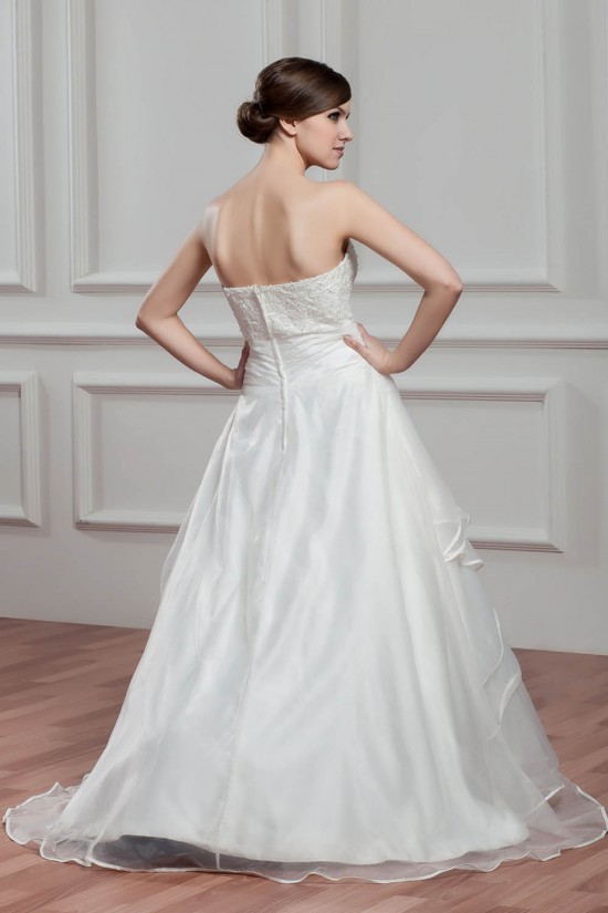 New Design Satin Organza Sweetheart A-Line Sleeveless Wedding Dresses 2030793 New Design Satin Organza Sweetheart A-Line Sleeveless Wedding Dresses 2030793