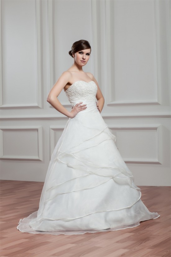 New Design Satin Organza Sweetheart A-Line Sleeveless Wedding Dresses 2030793 New Design Satin Organza Sweetheart A-Line Sleeveless Wedding Dresses 2030793
