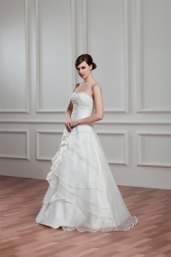 New Design Satin Organza Sweetheart A-Line Sleeveless Wedding Dresses 2030793 New Design Satin Organza Sweetheart A-Line Sleeveless Wedding Dresses 2030793