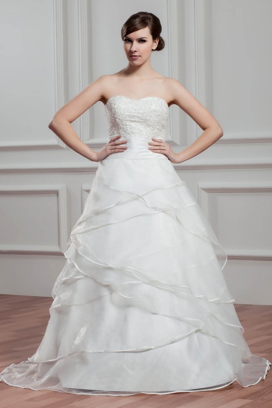 New Design Satin Organza Sweetheart A-Line Sleeveless Wedding Dresses 2030793 New Design Satin Organza Sweetheart A-Line Sleeveless Wedding Dresses 2030793