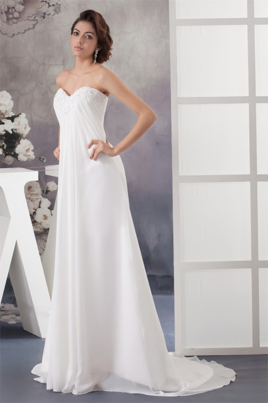 New Style A-Line Sweetheart Chiffon Lace Wedding Dresses Maternity Wedding Dresses 2030804