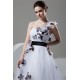 One-Shoulder A-Line Sleeveless Satin Fine Netting Sweet Wedding Dresses 2030811 One-Shoulder A-Line Sleeveless Satin Fine Netting Sweet Wedding Dresses 2030811