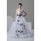One-Shoulder A-Line Sleeveless Satin Fine Netting Sweet Wedding Dresses 2030811