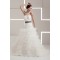 One-Shoulder A-Line Sleeveless Satin Taffeta Fine Netting Wedding Dresses 2030813