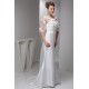 Portrait 3/4 Length Sleeve Satin Taffeta Fine Netting New Arrival Wedding Dresses 2030821