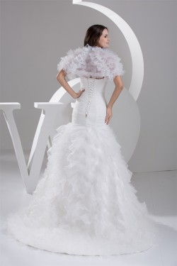 Princess Satin Fine Netting Sweetheart Sleeveless Wedding Dresses 2030824