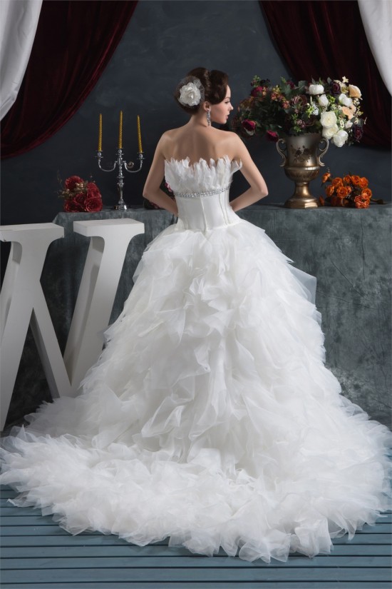 Princess Sleeveless Ball Gown Satin Organza Strapless Wedding Dresses 2030826 Princess Sleeveless Ball Gown Satin Organza Strapless Wedding Dresses 2030826