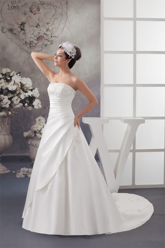 A-Line Sleeveless Strapless Wedding Dresses 2030832 A-Line Sleeveless Strapless Wedding Dresses 2030832