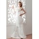 Satin Fine Netting Long Sleeve Bateau Mermaid/Trumpet Wedding Dresses 2030838