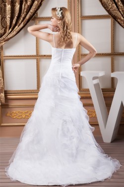 A-Line Satin Organza Sleeveless Wedding Dresses 2030864