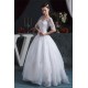 Ball Gown Satin Organza V-Neck Half Elbow Sleeve Floor-Length Wedding Dresses 2030873 Ball Gown Satin Organza V-Neck Half Elbow Sleeve Floor-Length Wedding Dresses 2030873