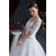 Ball Gown Satin Organza V-Neck Half Elbow Sleeve Floor-Length Wedding Dresses 2030873 Ball Gown Satin Organza V-Neck Half Elbow Sleeve Floor-Length Wedding Dresses 2030873